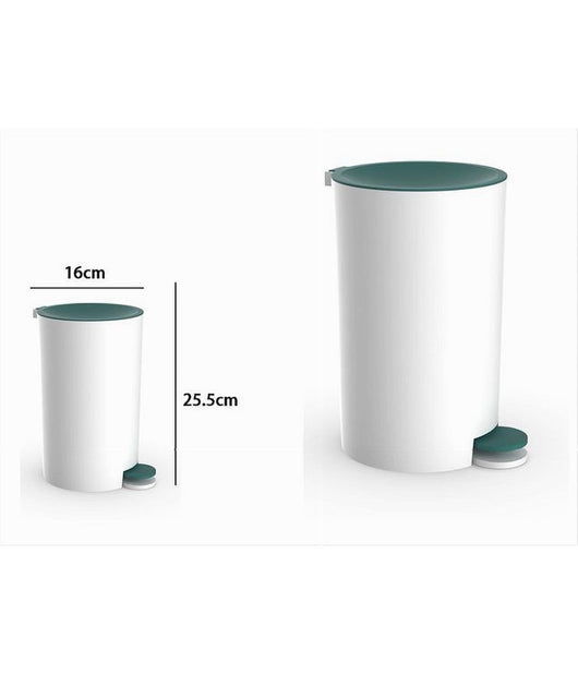 Cestino Pattumiera A Pedale Arredo Bagno Bianco Verde Plastica Accessorio 69975         