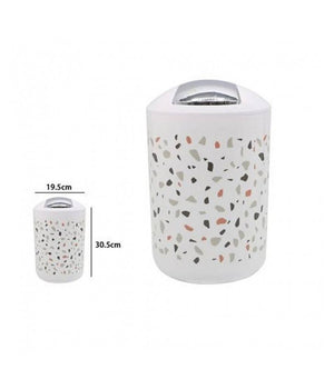 Cestino Pattumiera Arredo Bagno Graniglia Bianco Multicolore 19.5x30.5 Cm 69844         