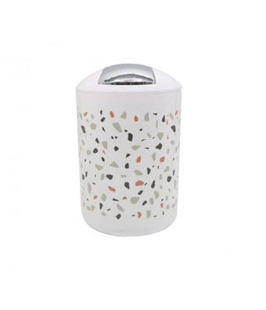 Cestino Pattumiera Arredo Bagno Graniglia Bianco Multicolore 19.5x30.5 Cm 69844         