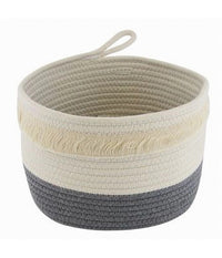 Cestino Porta Biancheria Oggetti Corda Intrecciata Cesto Organizer 26x18cm 10655         