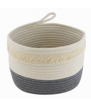 Cestino Porta Biancheria Oggetti Corda Intrecciata Cesto Organizer 26x18cm 10655         