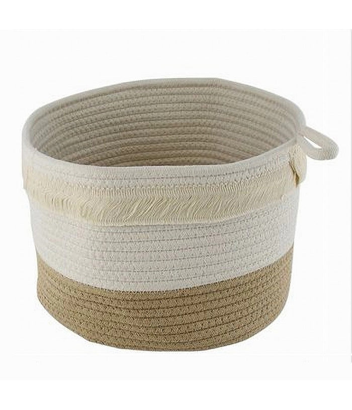 Cestino Porta Biancheria Oggetti Corda Intrecciata Cesto Organizer 30x20cm 10653         