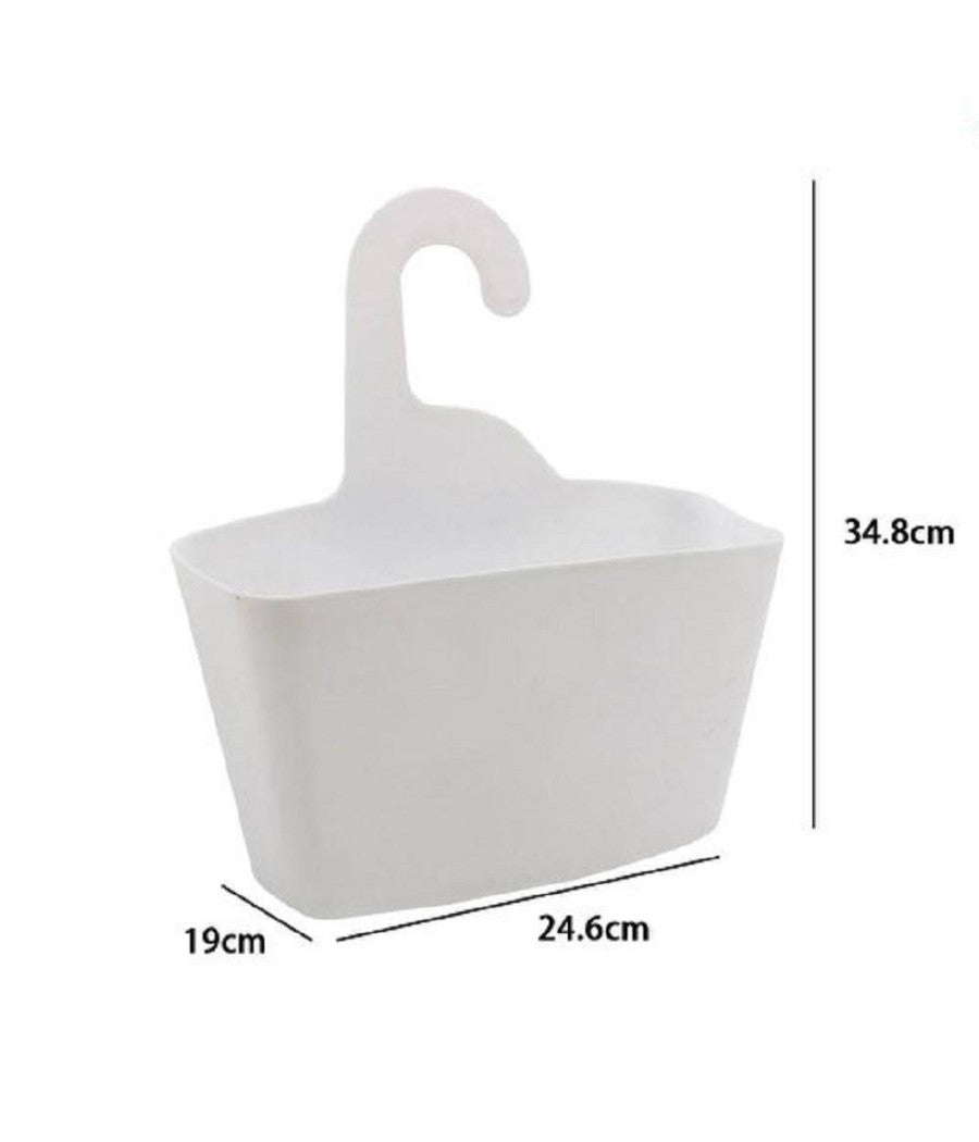 Cestino Porta Oggetti Appendere Organizer Rettangolare Impermeabile Bianco 69785         