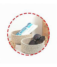 Cestino Porta Oggetti Cesto In Tessuto Intrecciato Rotondo Casa 16 X 10 Cm 10640         