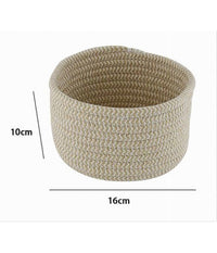 Cestino Porta Oggetti Cesto In Tessuto Intrecciato Rotondo Casa 16 X 10 Cm 10640         