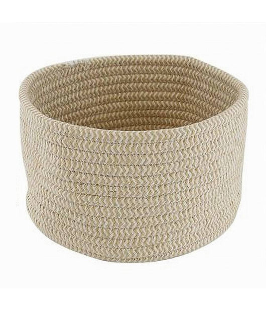 Cestino Porta Oggetti Cesto In Tessuto Intrecciato Rotondo Casa 21x12.5 Cm 10642         