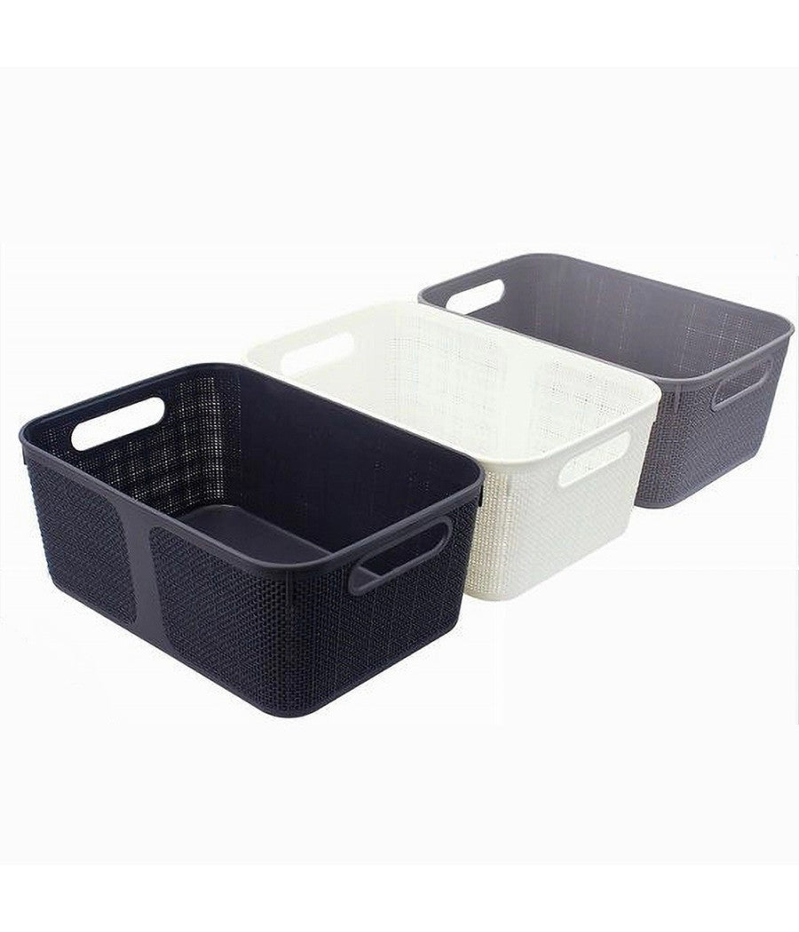 Cestino Porta Oggetti Cesto Organizer Rettangolare Porta Tutto Bagno Casa 79463         