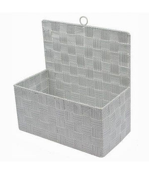 Cestino Porta Oggetti Cesto Tessuto Grigio Chiaro Organizer Multiuso Casa 79090         