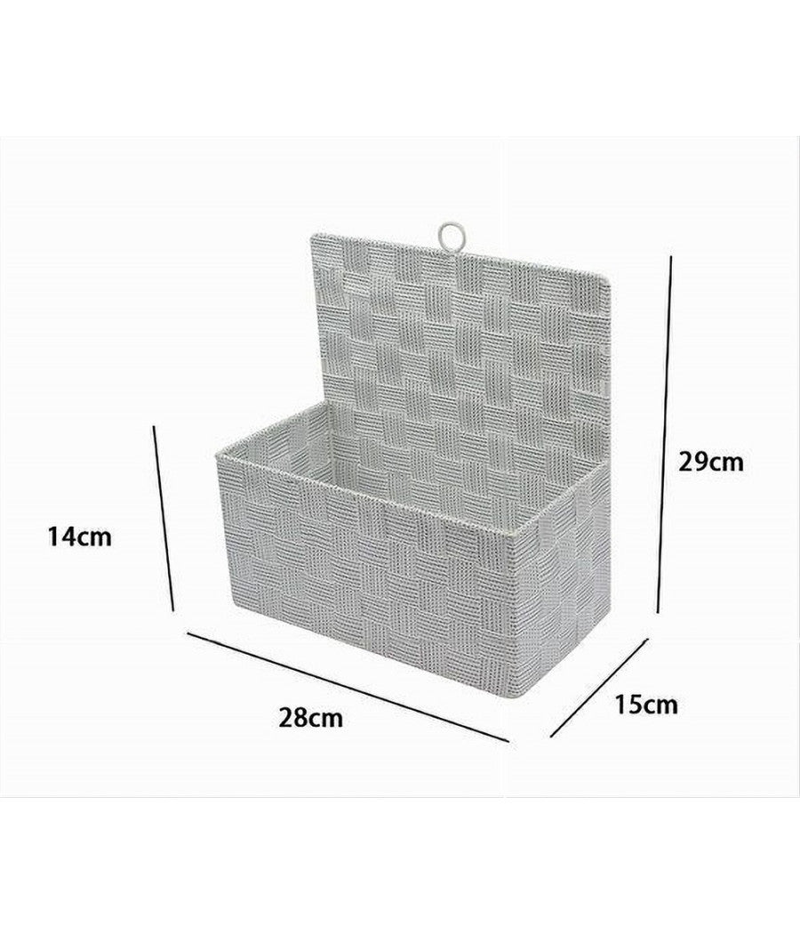 Cestino Porta Oggetti Cesto Tessuto Grigio Chiaro Organizer Multiuso Casa 79090         