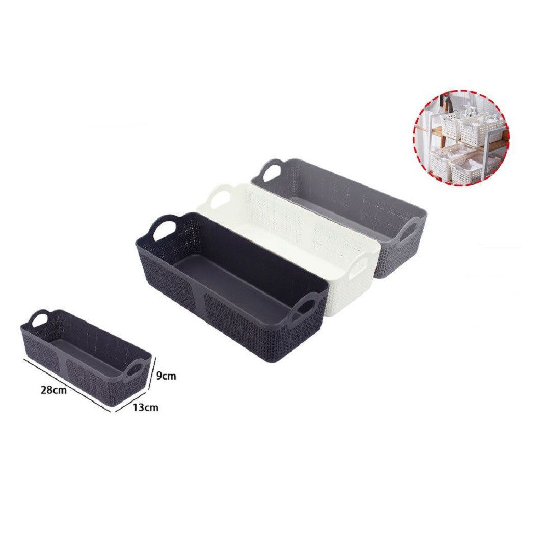 Trade Shop - Cestino Porta Oggetti Organizer Rettangolare Cesto Portatutto Bagno Casa 79461 -