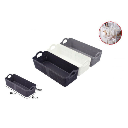 Trade Shop - Cestino Porta Oggetti Organizer Rettangolare Cesto Portatutto Bagno Casa 79461 -