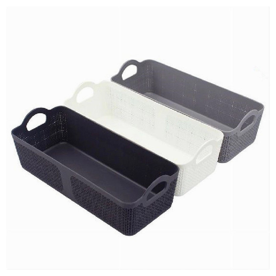 Trade Shop - Cestino Porta Oggetti Organizer Rettangolare Cesto Portatutto Bagno Casa 79461 -