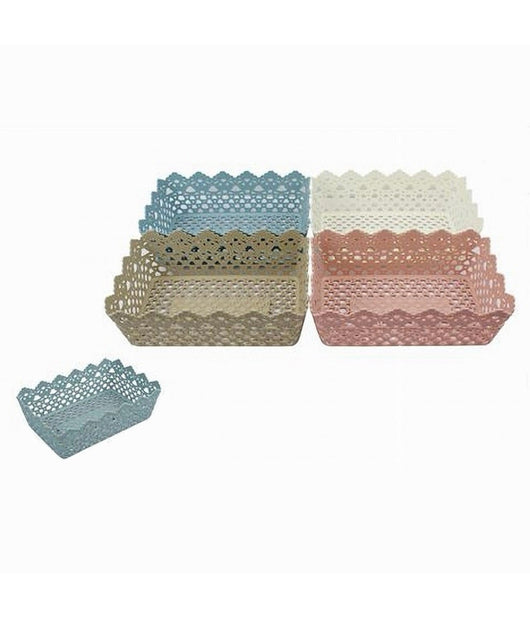 Cestino Porta Tutto Oggetti Plastica Rettangolare 29.8x19.8x9.6cm Multiuso 79472         