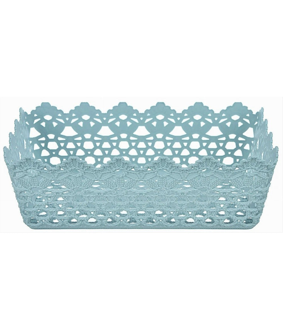 Cestino Porta Tutto Oggetti Plastica Rettangolare 29.8x19.8x9.6cm Multiuso 79472         