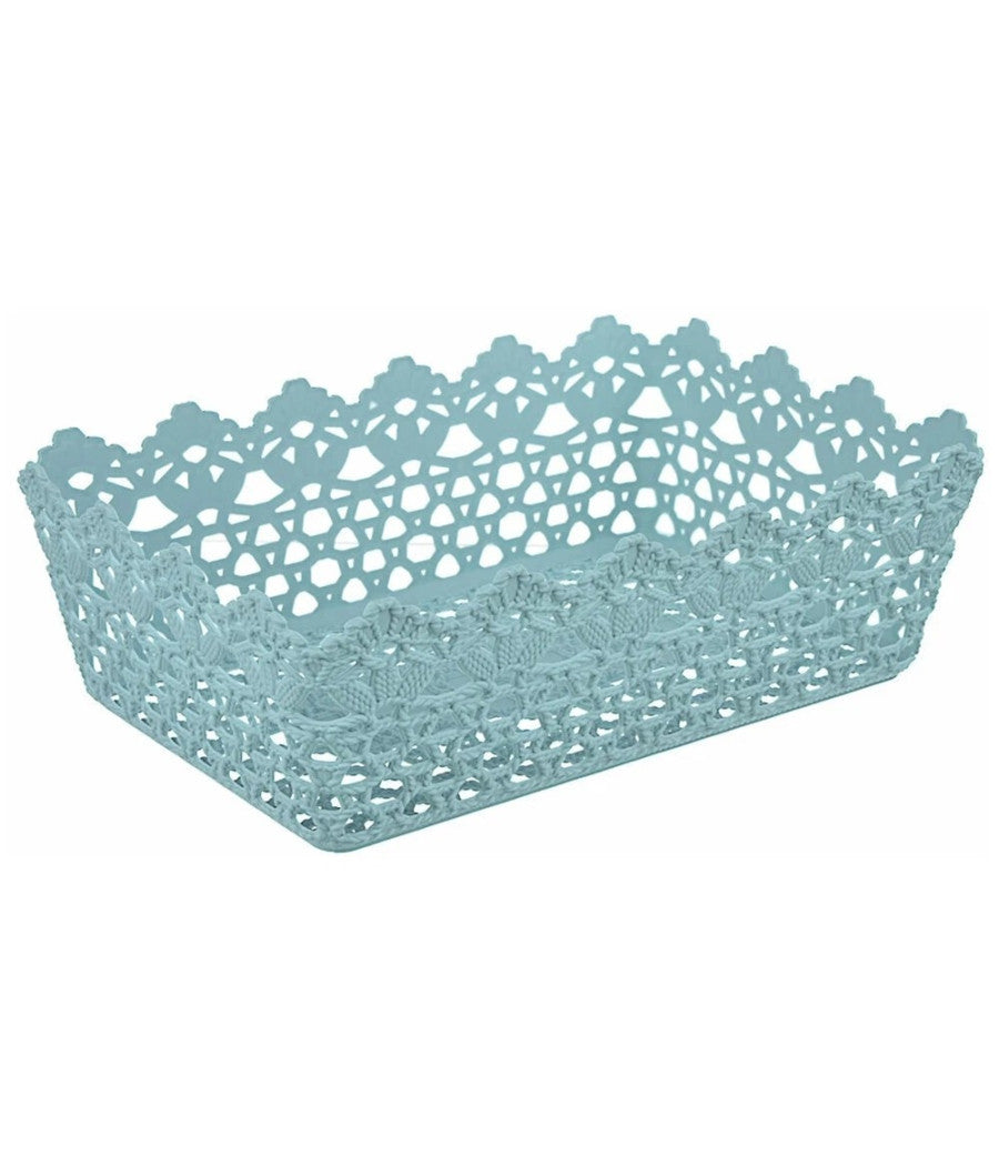 Cestino Porta Tutto Oggetti Plastica Rettangolare 29.8x19.8x9.6cm Multiuso 79472         