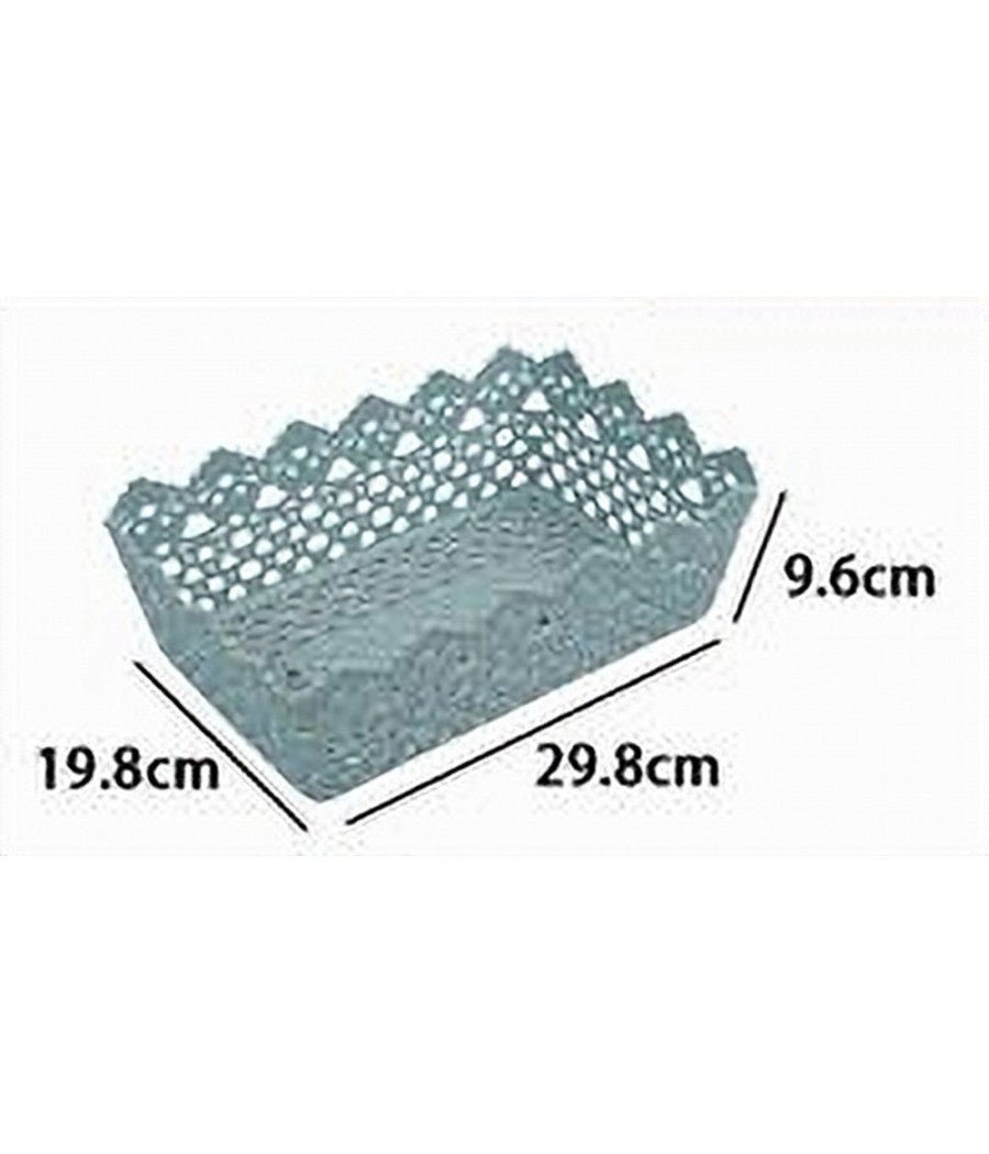 Cestino Porta Tutto Oggetti Plastica Rettangolare 29.8x19.8x9.6cm Multiuso 79472         