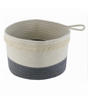 Cestino Portabiancheria Oggetti Corda Intrecciata Cesto Organizer 30x20 Cm 10656         