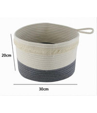 Cestino Portabiancheria Oggetti Corda Intrecciata Cesto Organizer 30x20 Cm 10656         