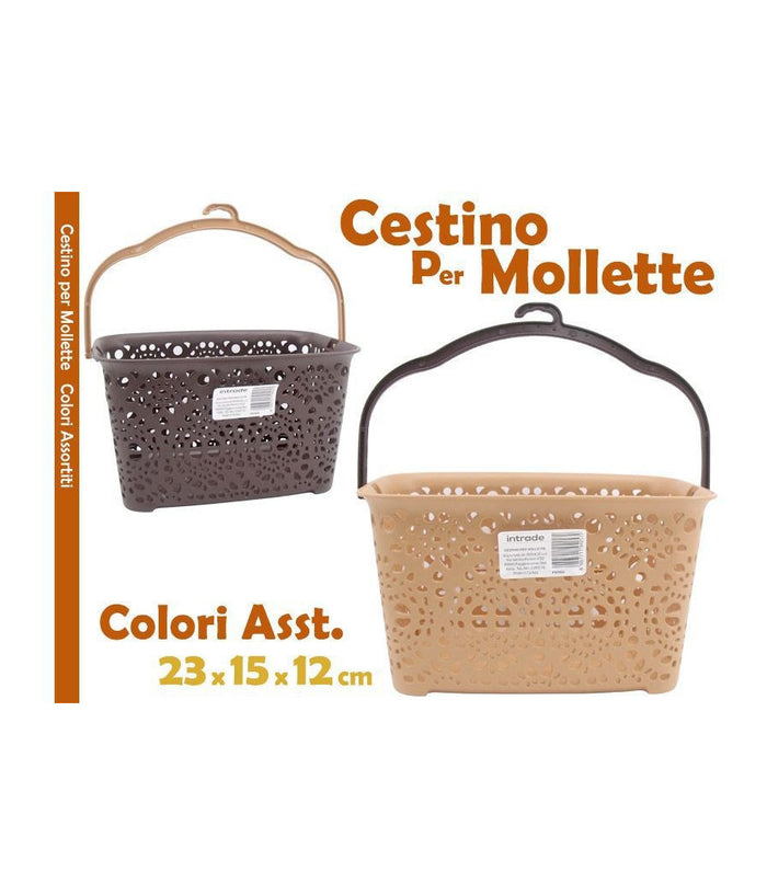 Cestino Portamollette Porta Mollette Effetto Ricamato In Plastica Colorato         