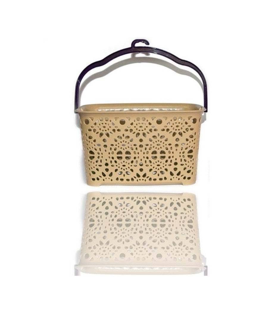 Cestino Portamollette Porta Mollette Effetto Ricamato In Plastica Colorato         