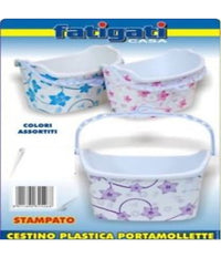 Cestino Portamollette Porta Mollette In Plastica Stampata Colorato         