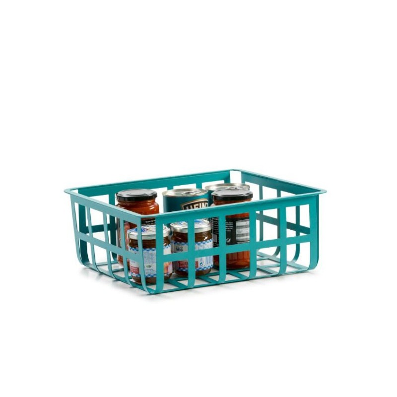 Cestino portaoggetti e decorativo in metallo, dimensioni medie, ZESTA