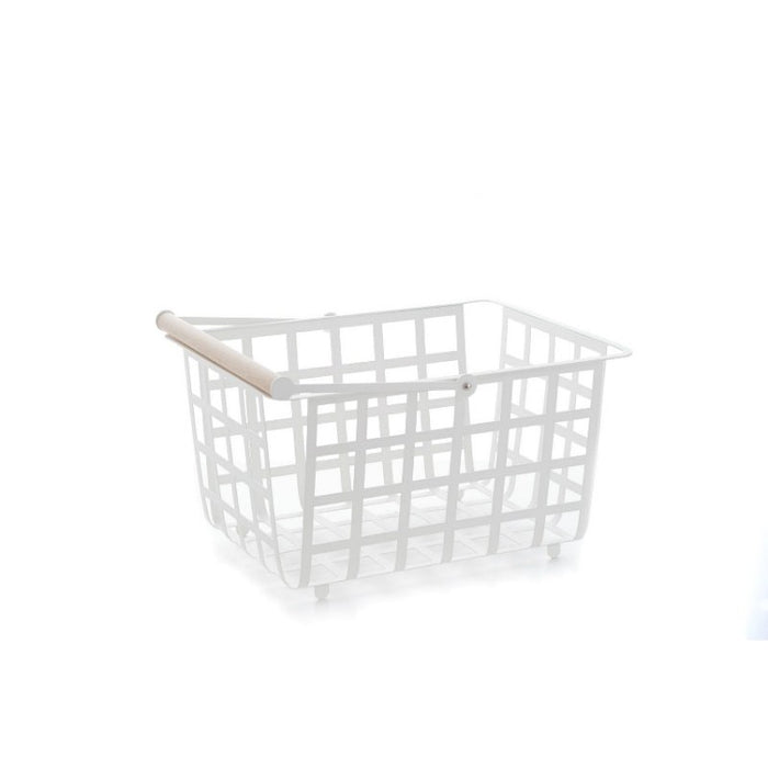 Cestino Portaoggetti in metallo con maniglia per organizzare e abbellire, Semi-grandi, ZESTA