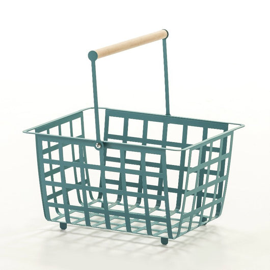 Cestino Portaoggetti in metallo con maniglia per organizzare e abbellire, Semi-grandi, ZESTA