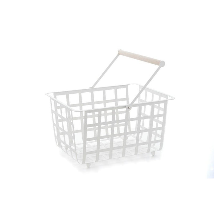 Cestino Portaoggetti in metallo con maniglia per organizzare e abbellire, Semi-grandi, ZESTA
