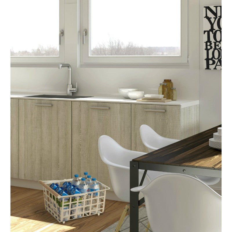 Cestino Portaoggetti in metallo con maniglia per organizzare e abbellire, Semi-grandi, ZESTA