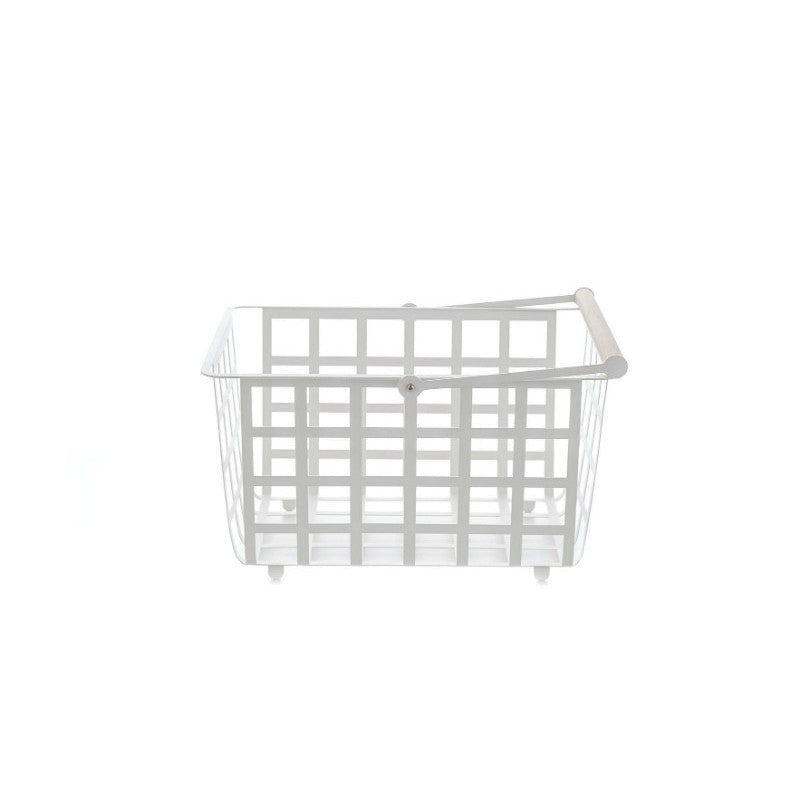 Cestino Portaoggetti in metallo con maniglia per organizzare e abbellire, Semi-grandi, ZESTA