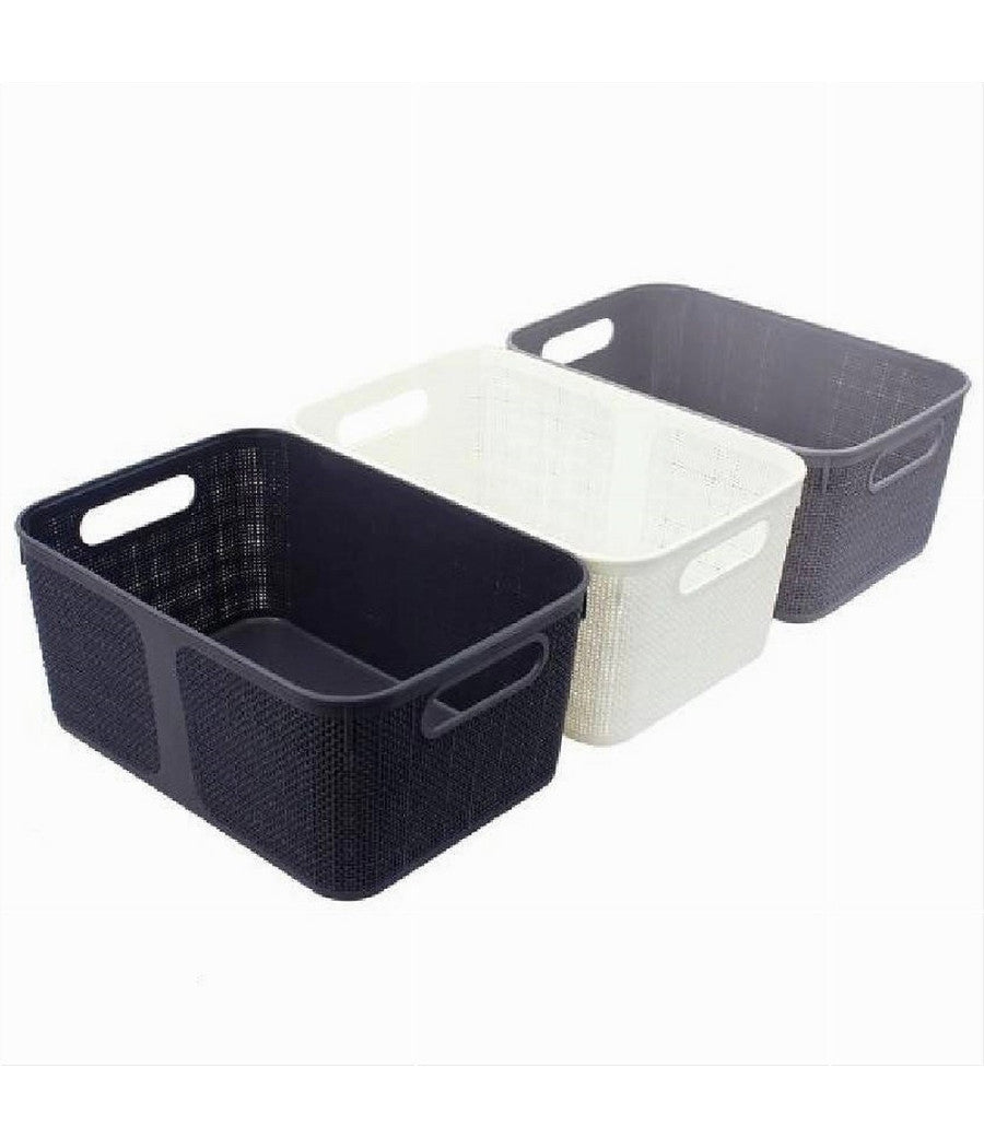 Cestino Portaoggetti Organizer Rettangolare Cesto Portatutto Bagno Casa 79465         
