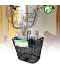 Cestino Portapacchi Shopping Anteriore Manubrio Per Bicicletta Bici Nero Zx-9931         