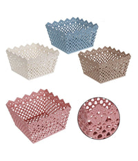 Cestino Portatutto Oggetti Cesto Multiuso Plastica Quadrato 18.2x18.2x11cm 79474         