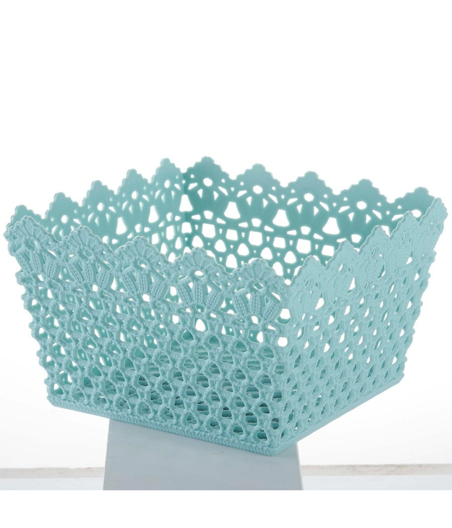 Cestino Quadrato Porta Tutto Oggetti Multiuso In Plastica 21.5x21.5x13 Cm 79475         