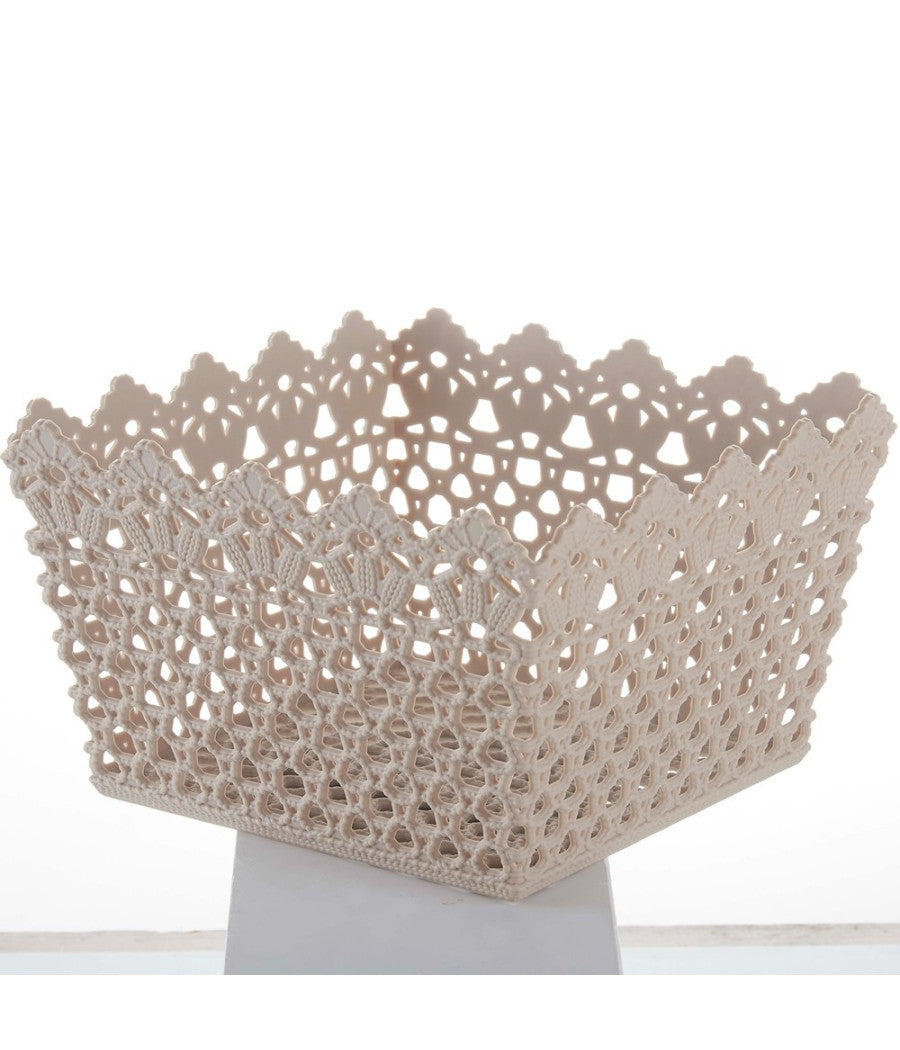 Cestino Quadrato Porta Tutto Oggetti Multiuso In Plastica 21.5x21.5x13 Cm 79475         