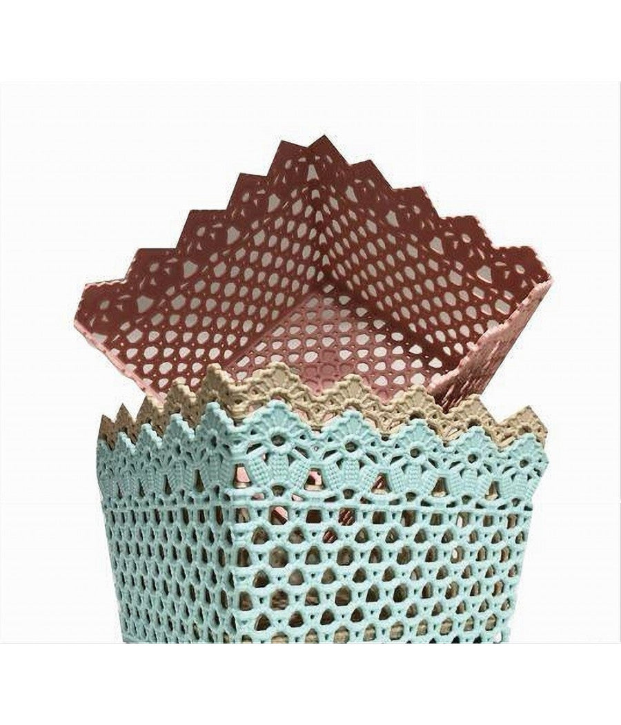 Cestino Quadrato Porta Tutto Oggetti Multiuso In Plastica 21.5x21.5x13 Cm 79475         