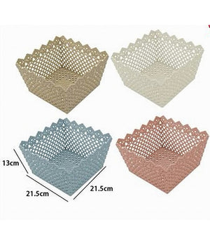 Cestino Quadrato Porta Tutto Oggetti Multiuso In Plastica 21.5x21.5x13 Cm 79475         