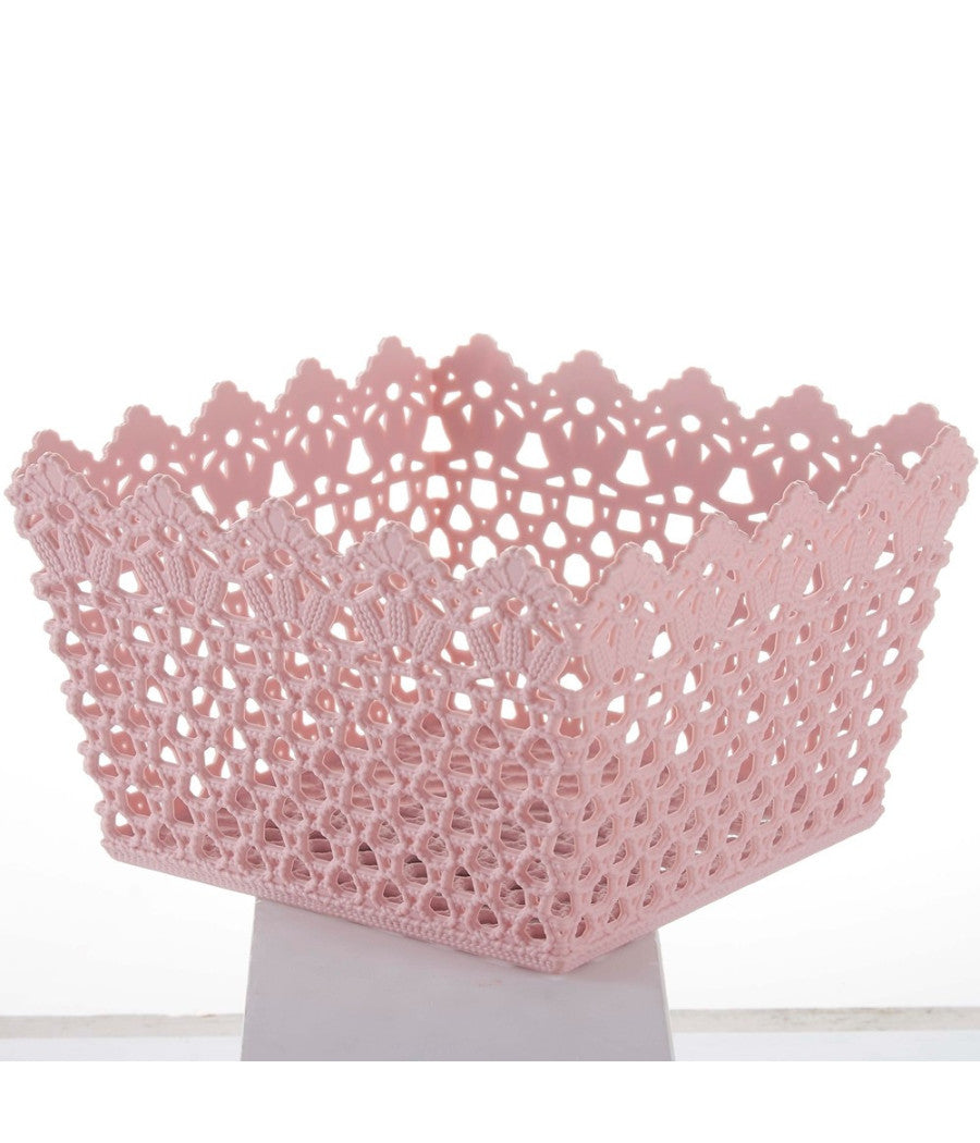 Cestino Quadrato Porta Tutto Oggetti Multiuso In Plastica 21.5x21.5x13 Cm 79475         