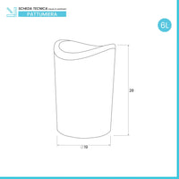 Pattumiera bagno in polipropilene tortora 6 Lt con coperchio basculante