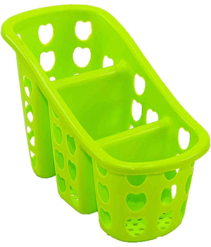 Cestino Scolaposate Scola Portaposate 3 Scomparti Cucina Plastica Colorato Cuori         