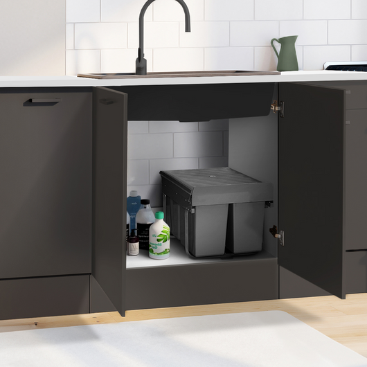 IDMarket - Cestino selettivo incorporato con 3 scomparti rimovibili 1x15L e 2x8L