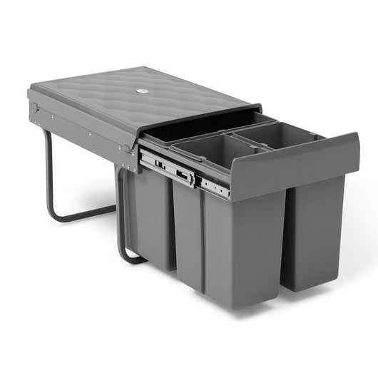 IDMarket - Cestino selettivo incorporato con 3 scomparti rimovibili 1x15L e 2x8L