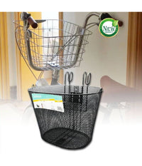 Cestino Shopping Portapacchi Anteriore Manubrio Per Bicicletta Bici Nero Zx-9930         