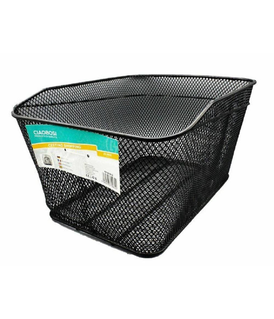 Cestino Shopping Portapacchi Posteriore Bicicletta Bici Nero Accessorio Zx-9932         