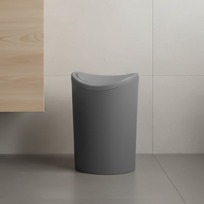 Pattumiera bagno in polipropilene grigio 6 Lt con coperchio basculante