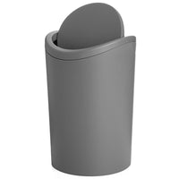 Pattumiera bagno in polipropilene grigio 6 Lt con coperchio basculante