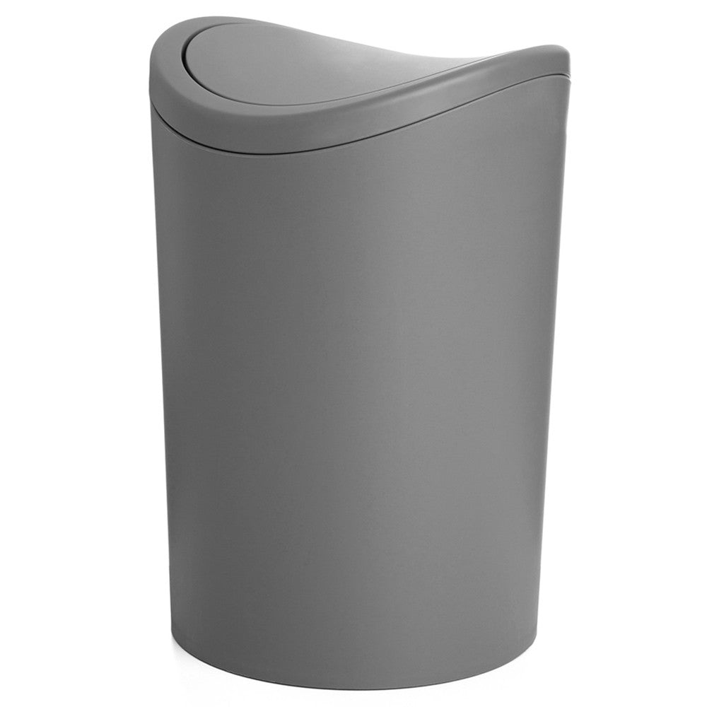 Pattumiera bagno in polipropilene grigio 6 Lt con coperchio basculante