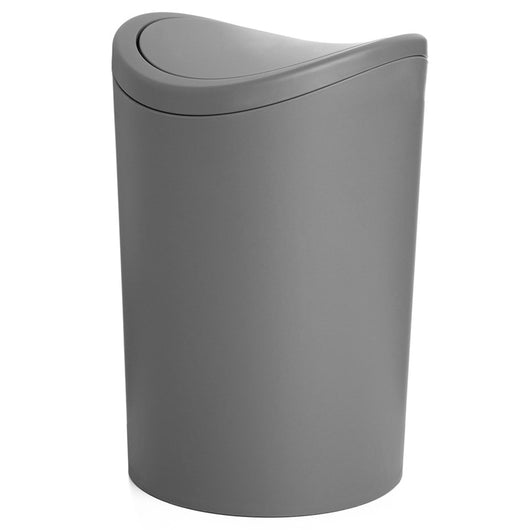 Pattumiera bagno in polipropilene grigio 6 Lt con coperchio basculante