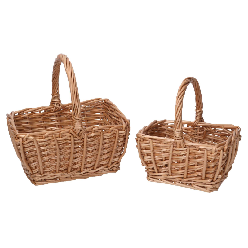 Cestino vimini 1-2 naturale rettangolare mini cm 16x12h8/18